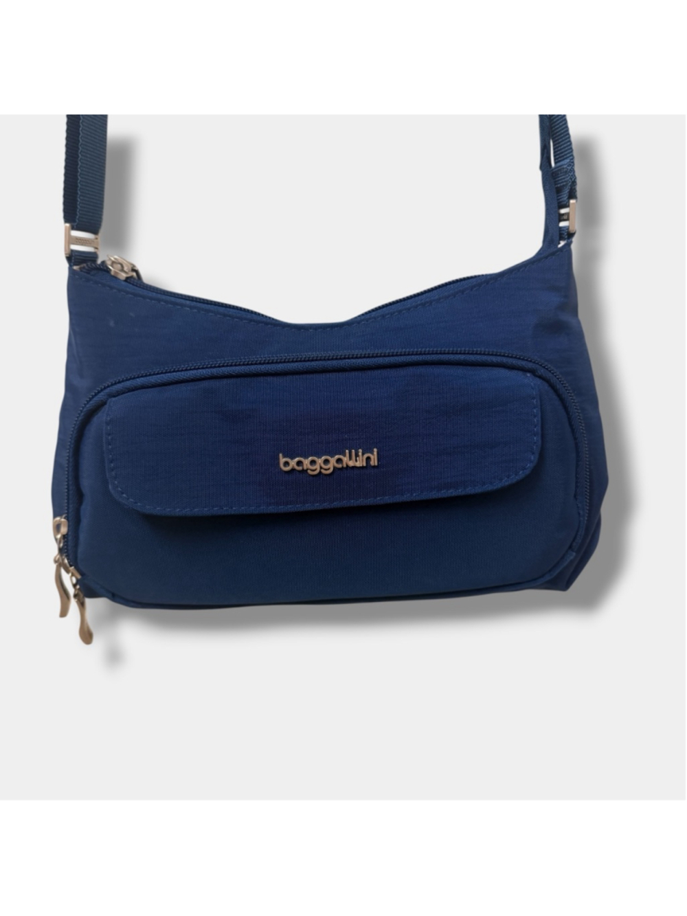 Baggallini Blue Crossbody Travel Bag Lightweight Organizer Purse Nylon - Picture 12 of 13